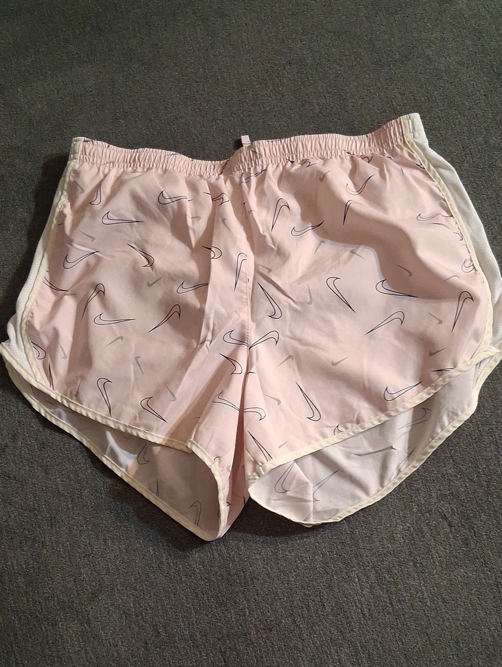 Nike Light Pink Swoosh Print Athletic Shorts